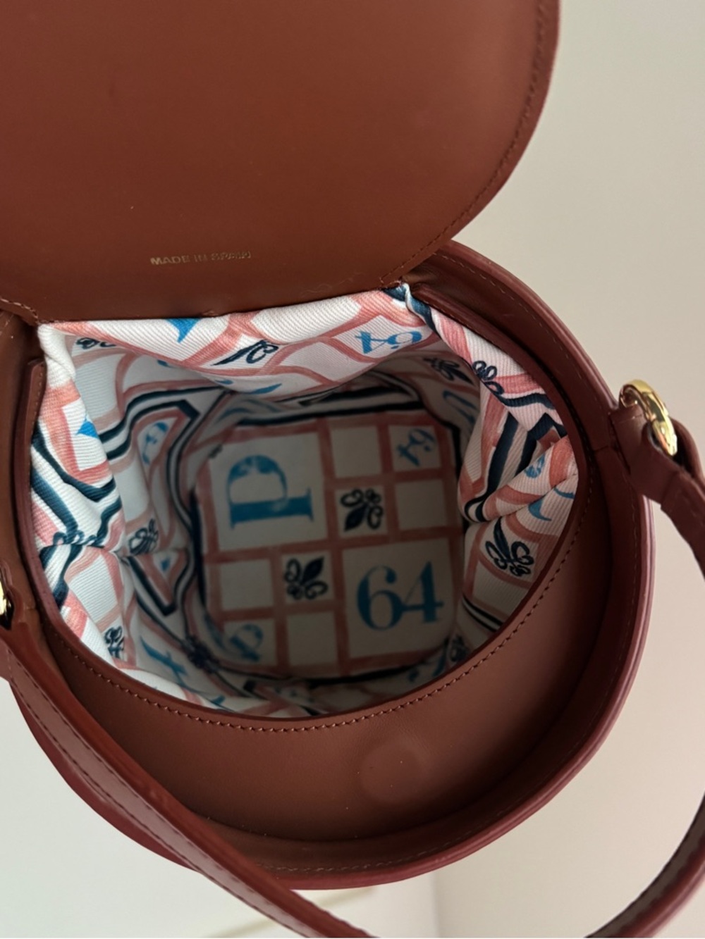 PARIS/64 Brown Woven Mini Bucket Bag - Picture 4 of 6